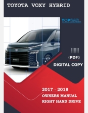 TOYOTA VOXY HYBRID 2017-2018 OWNERS MANUAL IN ENGLISH